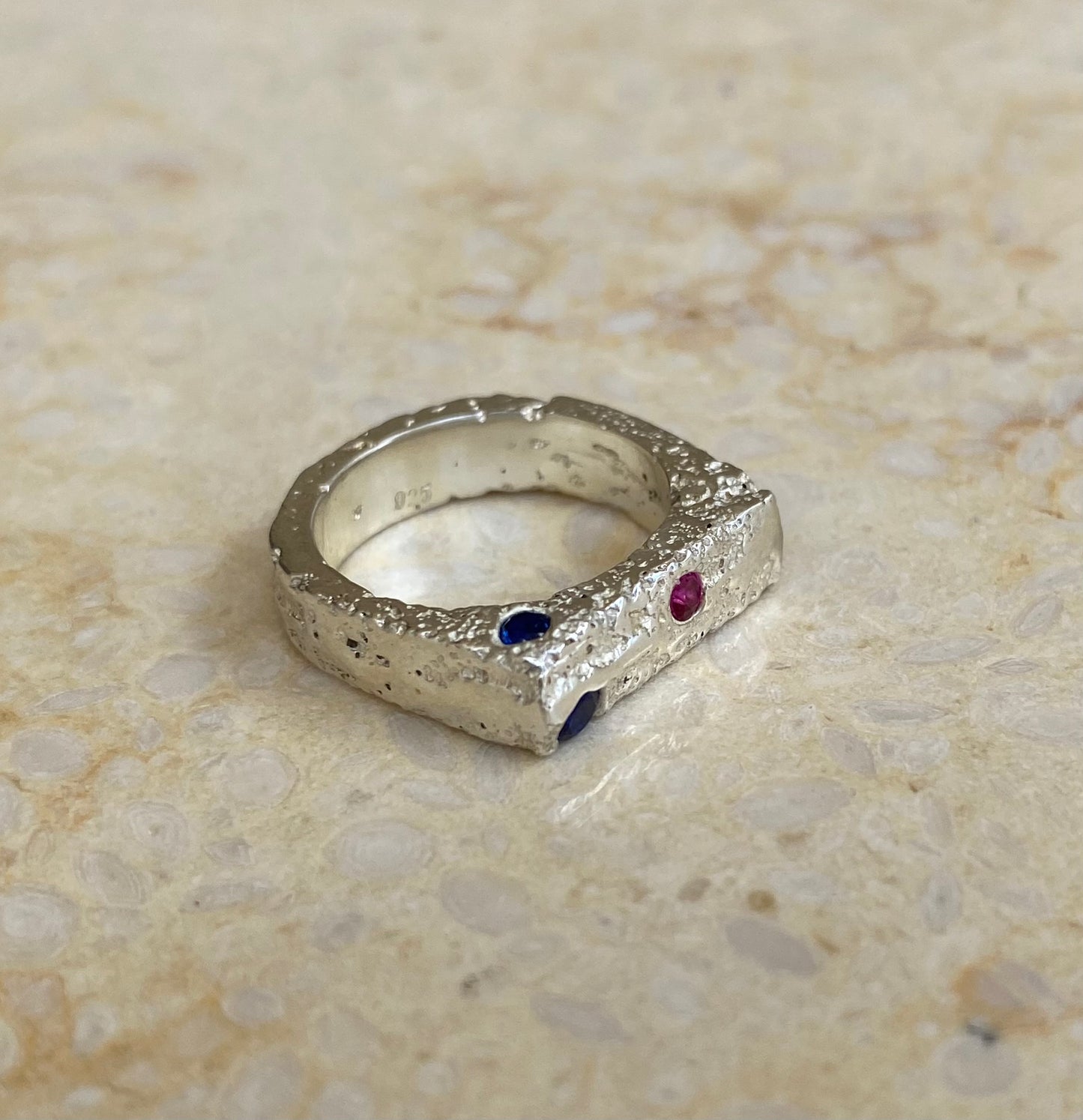 Pink & Blue Scatter Sand Signet - READY TO SHIP