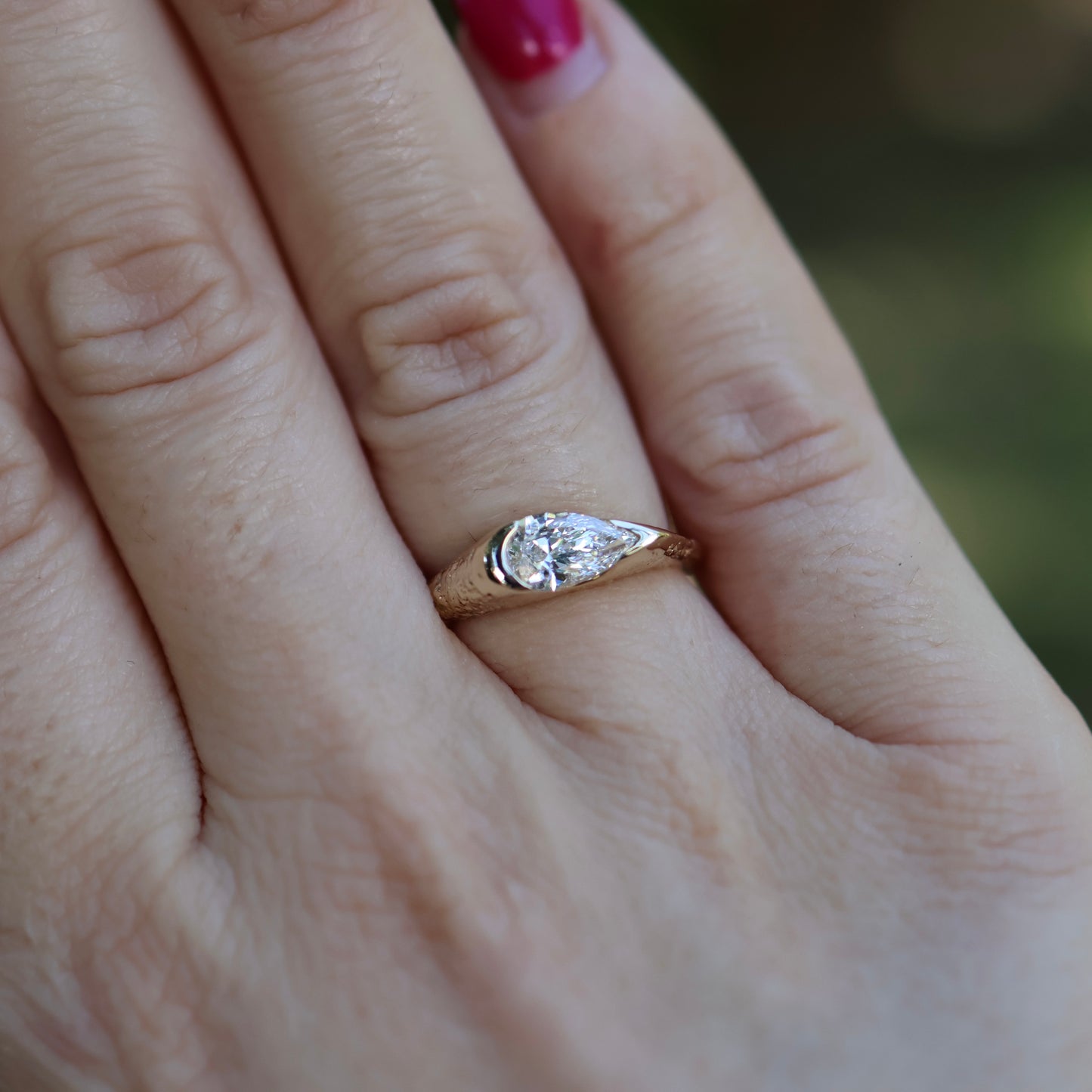 6: Castle Signet with Lab Diamond|9ct gold| 7/N