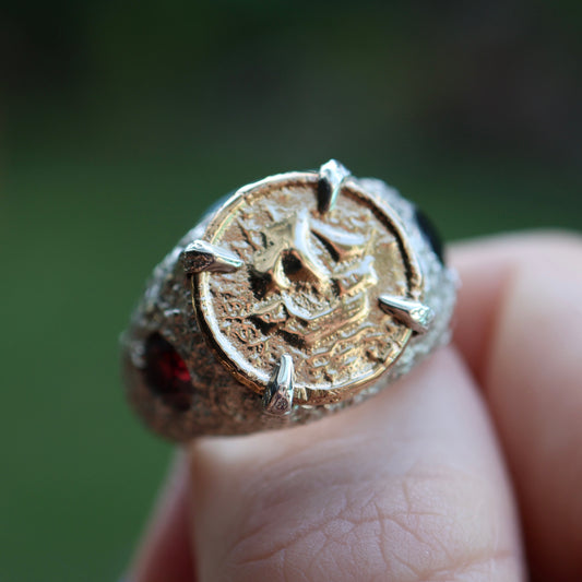 Pirate Ring 18ct Gold and Sterling Silver - size 8.5