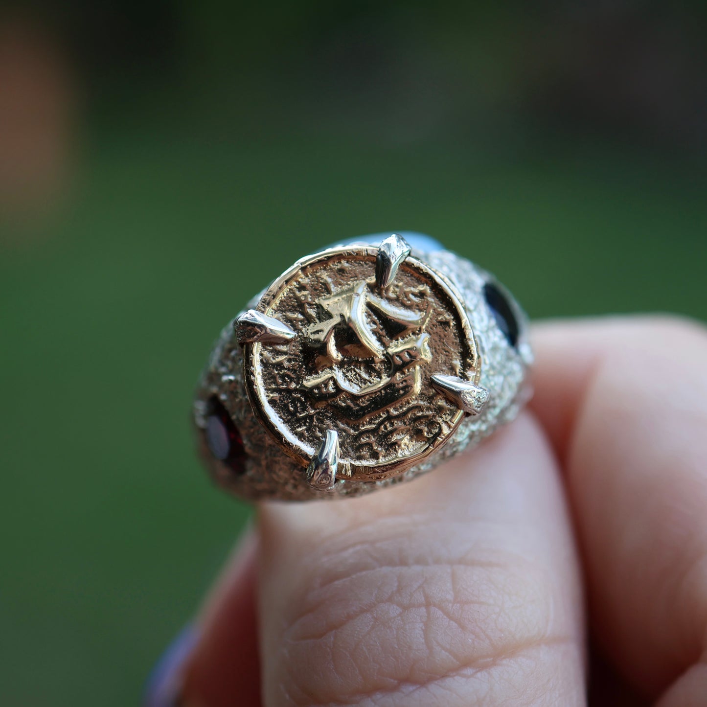 Pirate Ring 18ct Gold and Sterling Silver - size 8.5