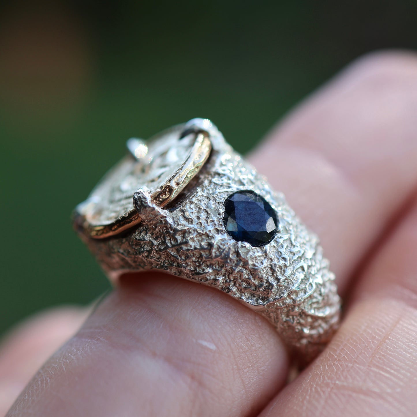 Pirate Ring 18ct Gold and Sterling Silver - size 8.5