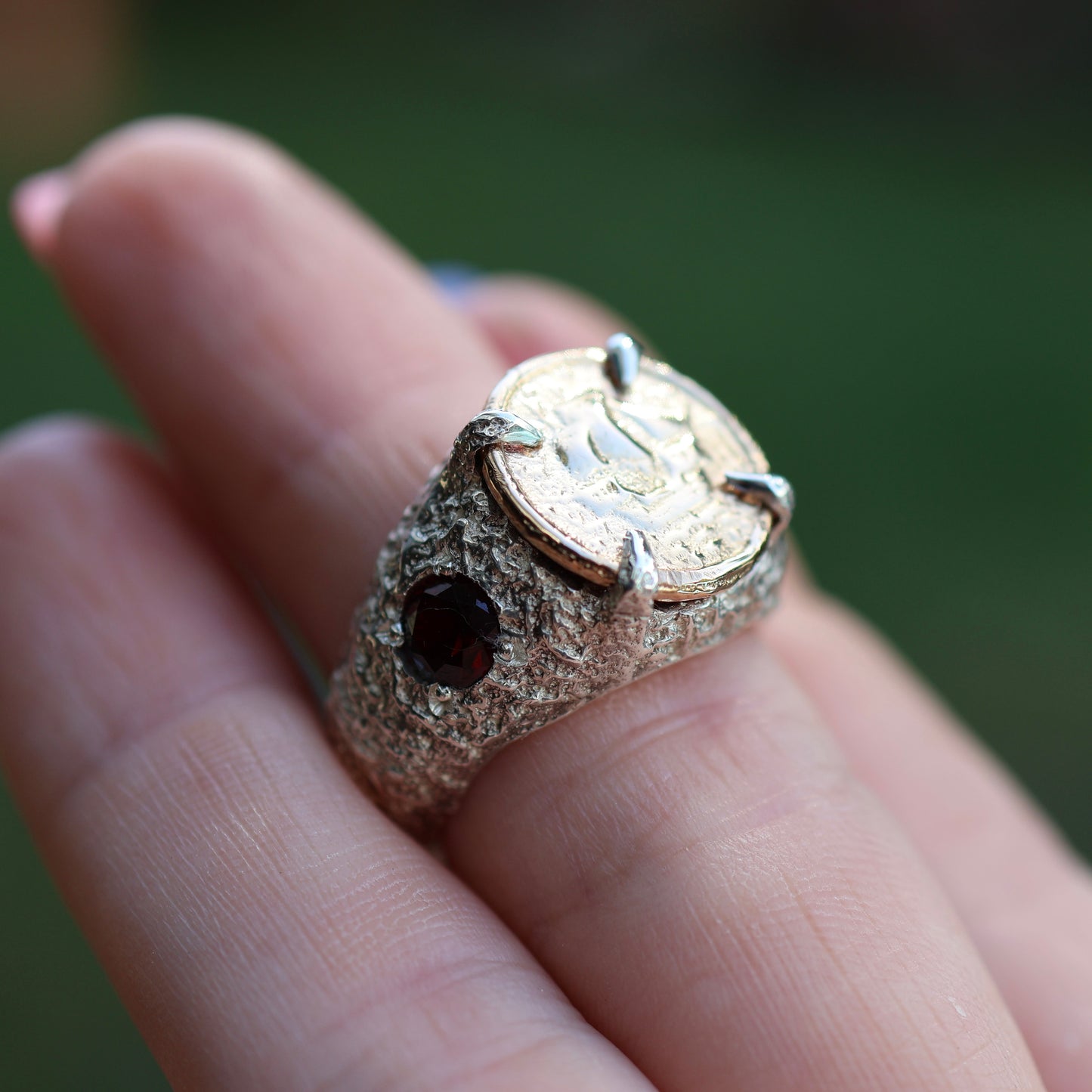 Pirate Ring 18ct Gold and Sterling Silver - size 8.5