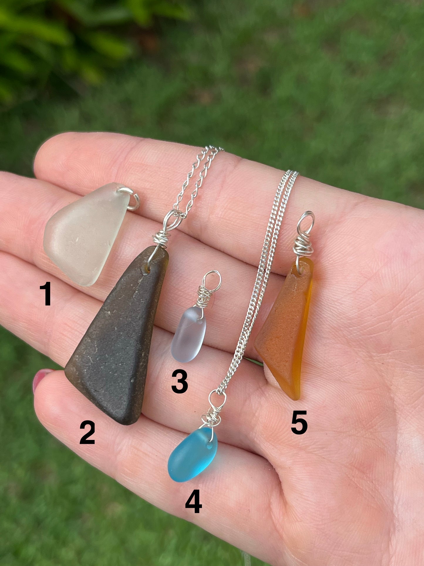 Seas glass pendants - READY TO SHIP