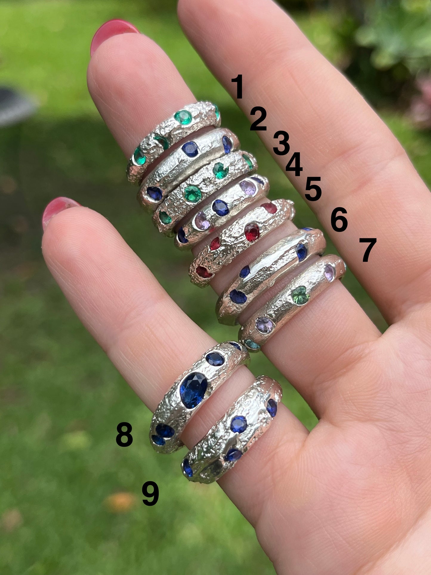 Scattered Gemstone Rings - Cast in Place