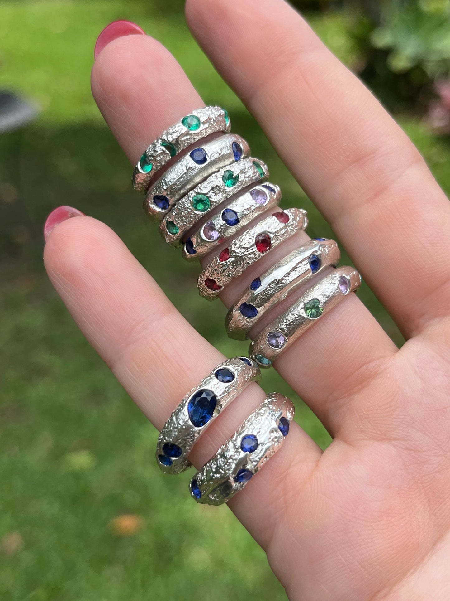 Scattered Gemstone Rings - Cast in Place