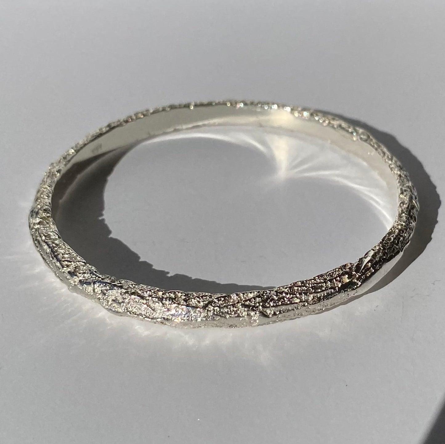 Sterling Silver Sand Bangle 6mm and 3mm