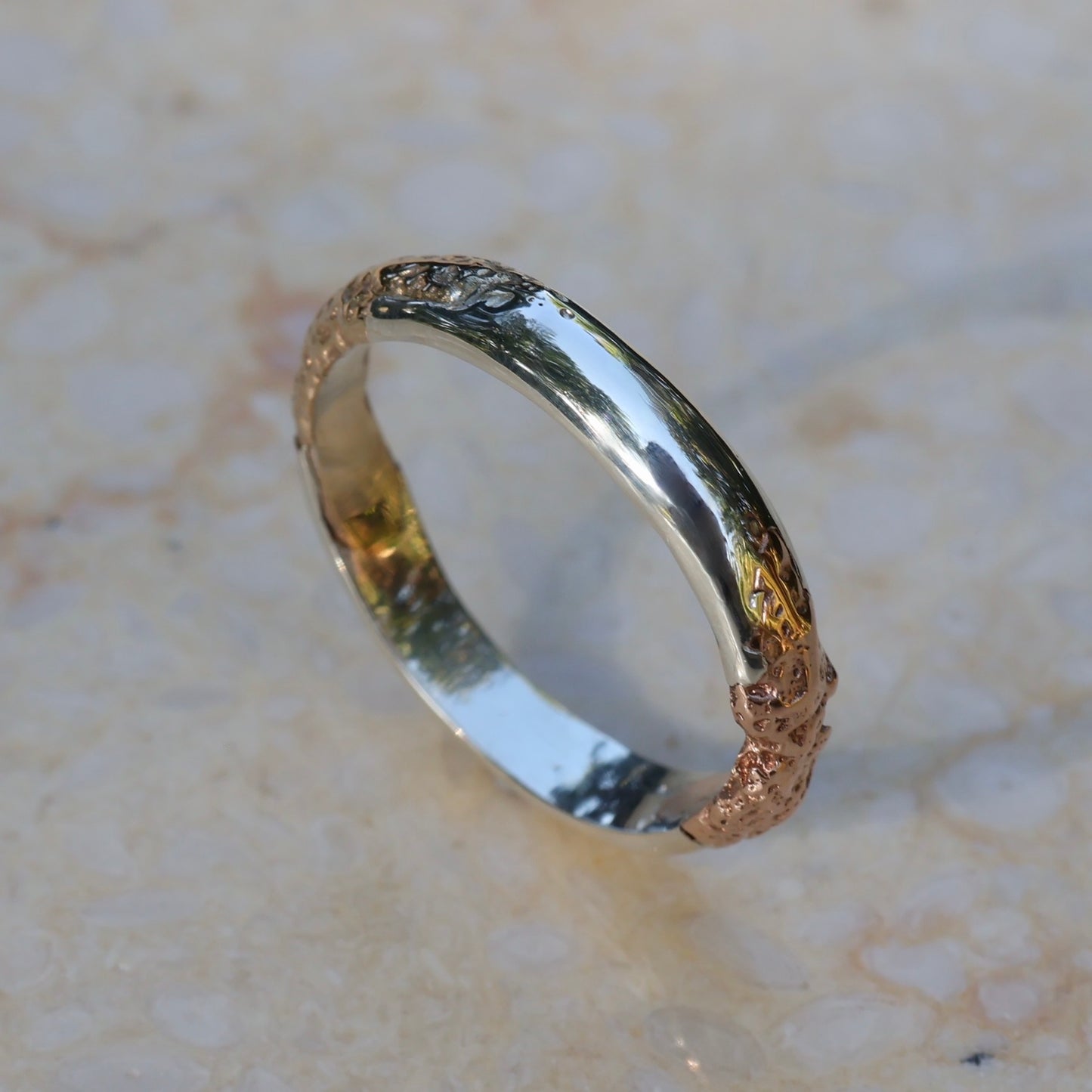 Shoreline meets the sunset  - Rose gold + Yellow gold + Silver