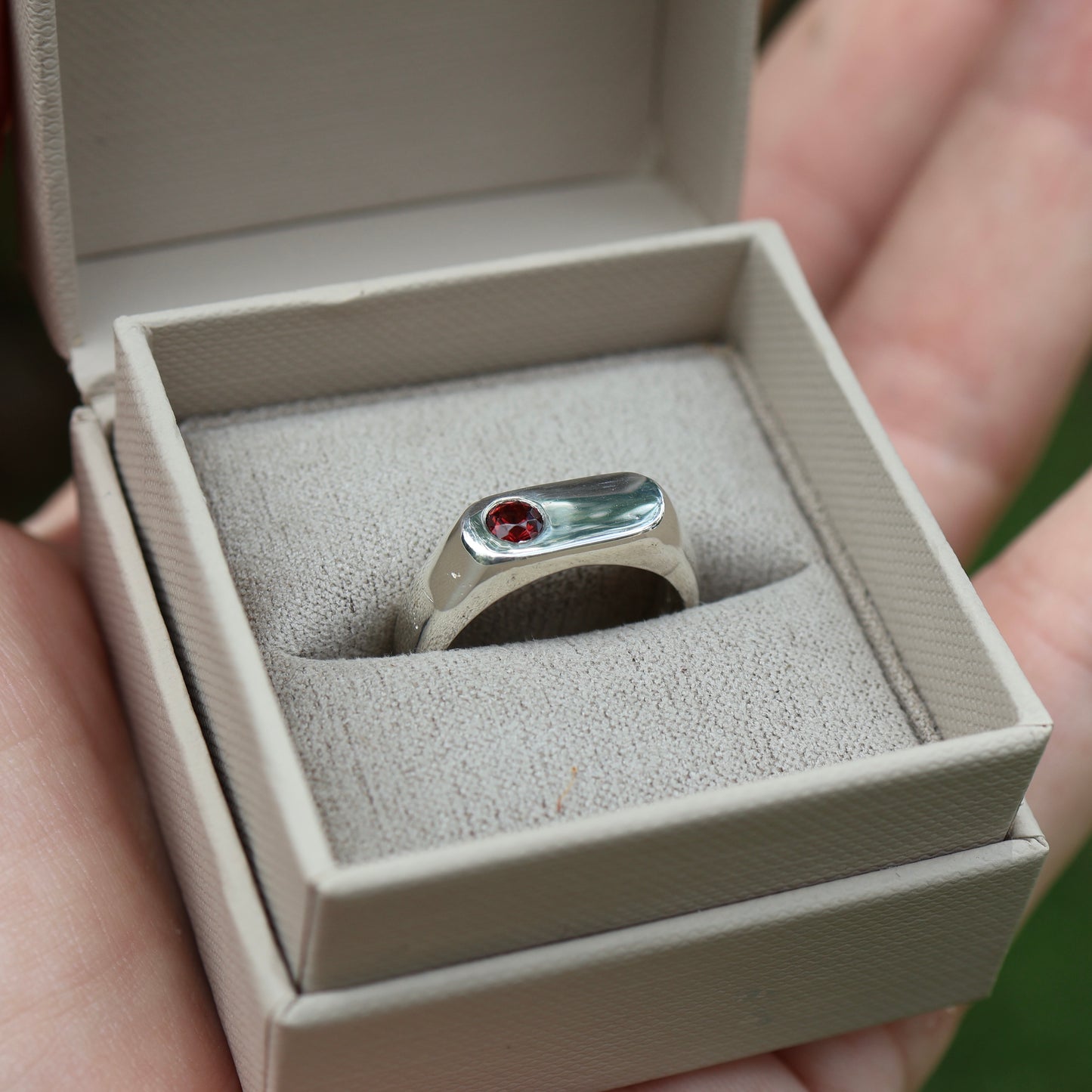 Signet Ring with garnet