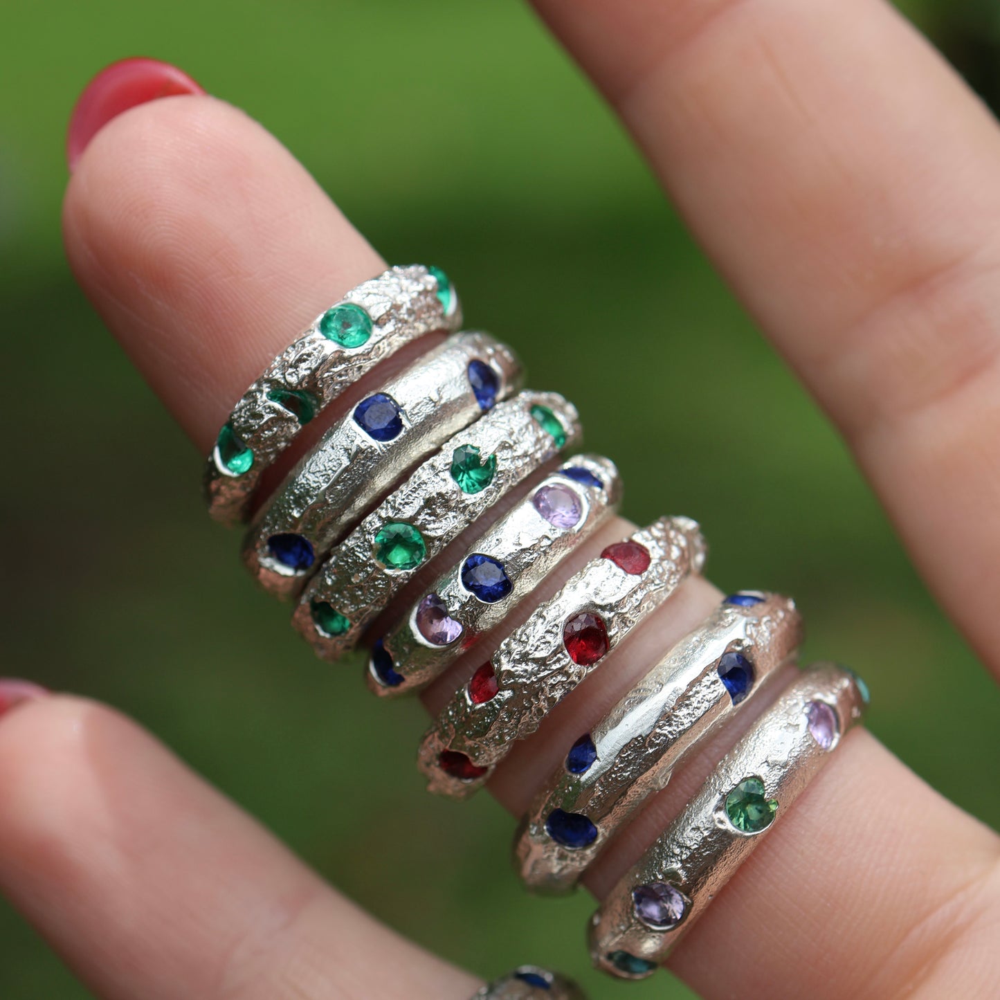 Scattered Gemstone Rings - Cast in Place