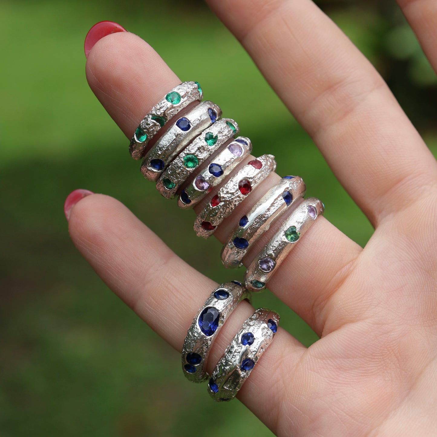 Scattered Gemstone Rings - Cast in Place