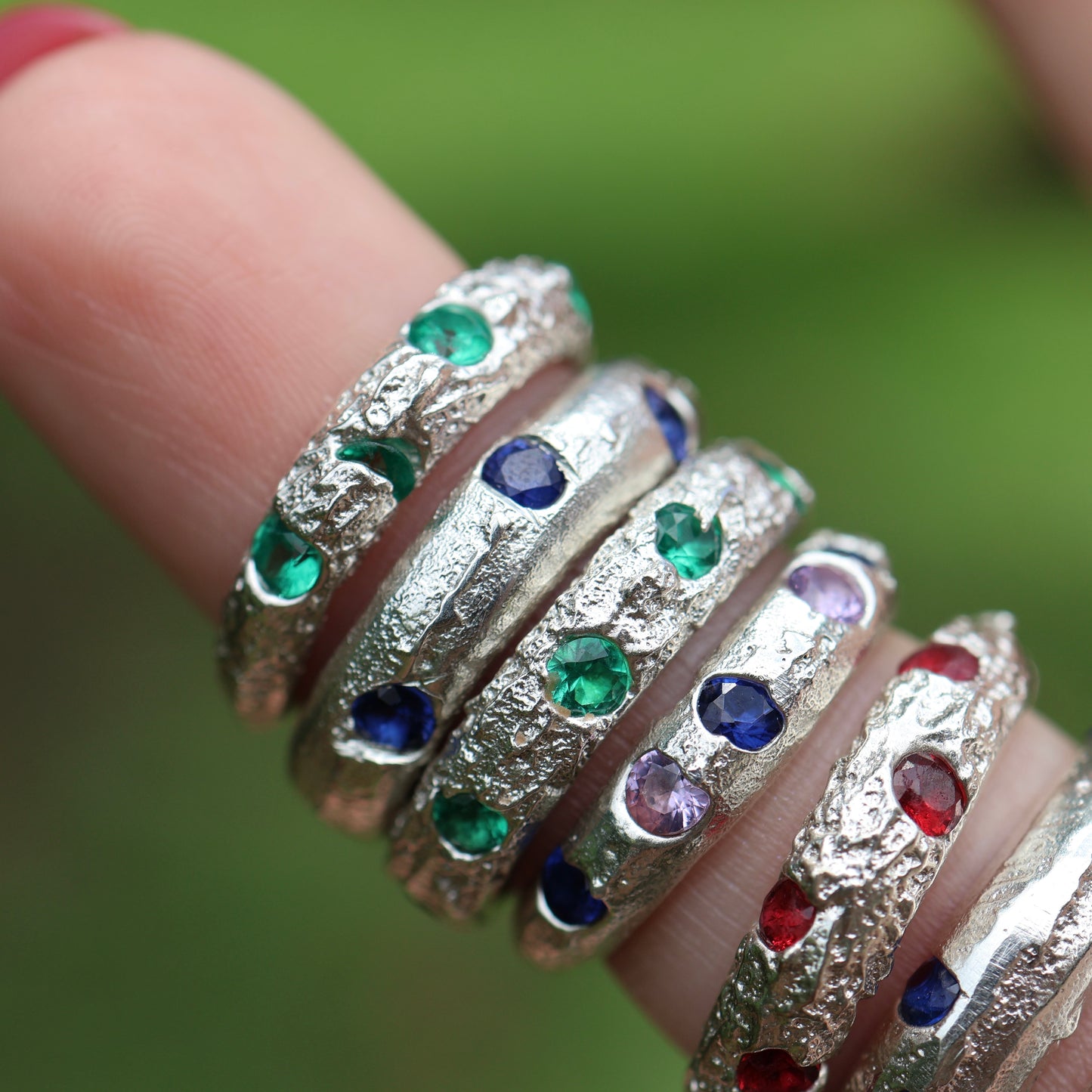 Scattered Gemstone Rings - Cast in Place