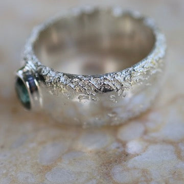 2: Sand Band with Sapphire|Sterling Silver|10/T