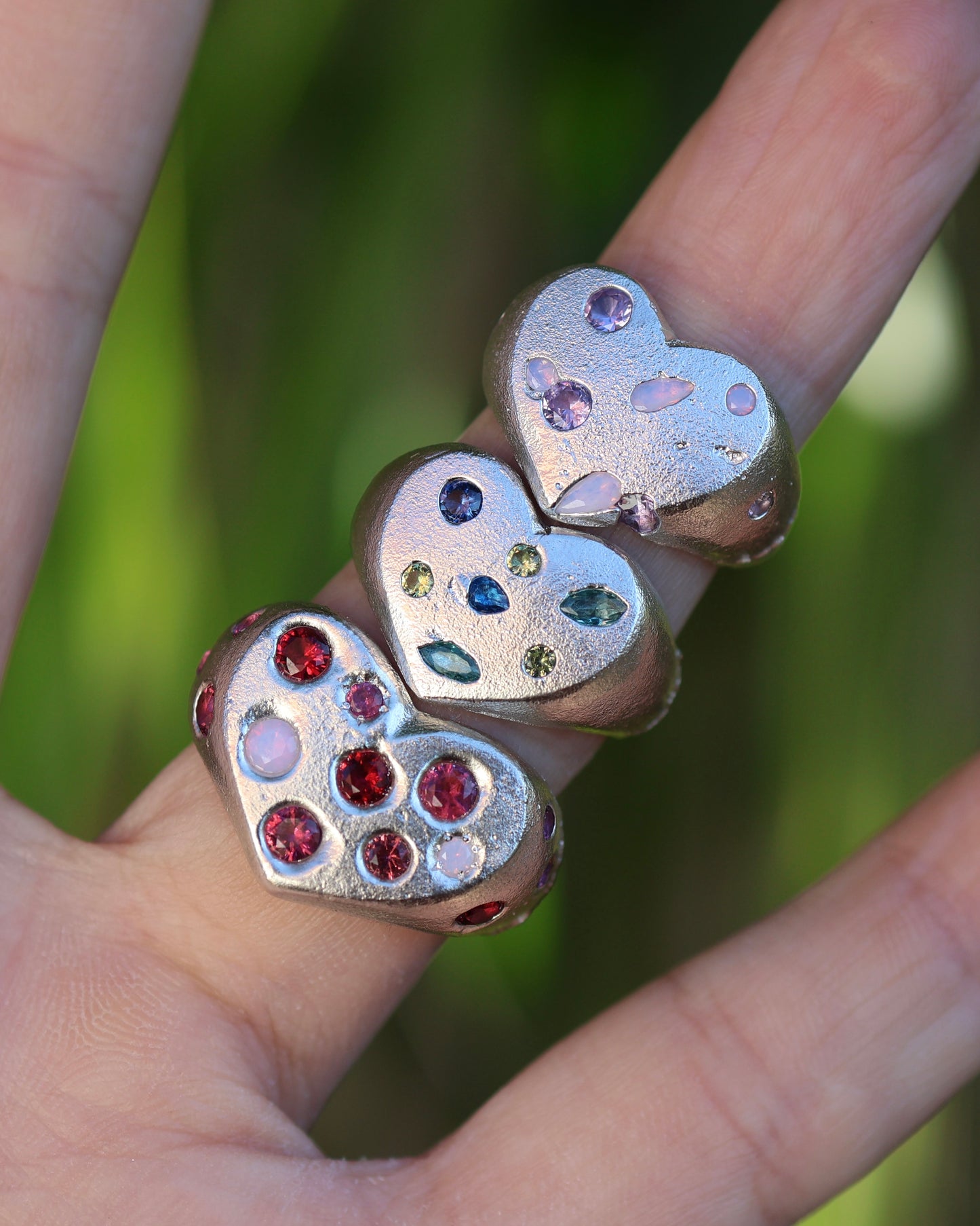Purple Heart Ring -  Lab Amethyst + Lab Opal - 5.5