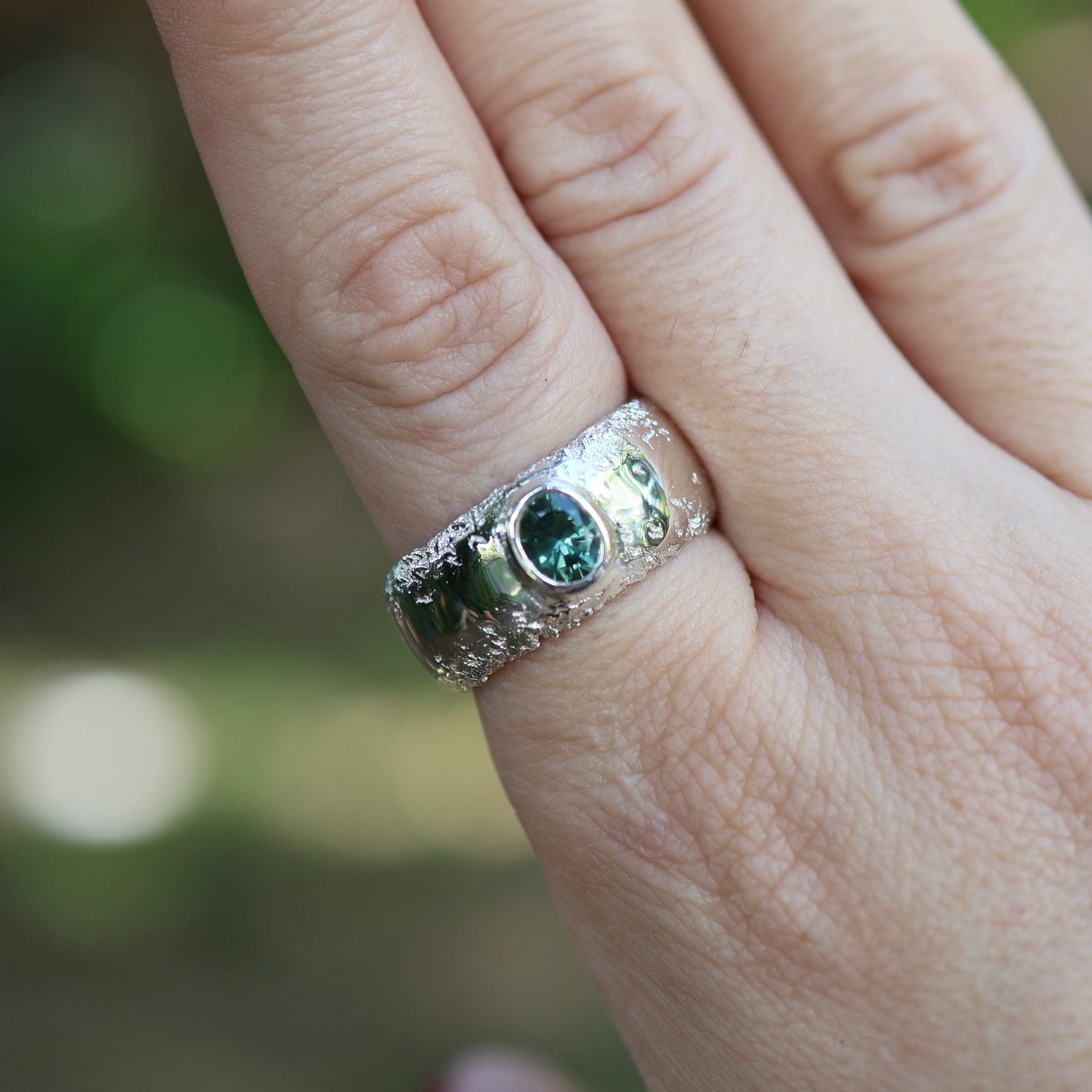 2: Sand Band with Sapphire|Sterling Silver|10/T