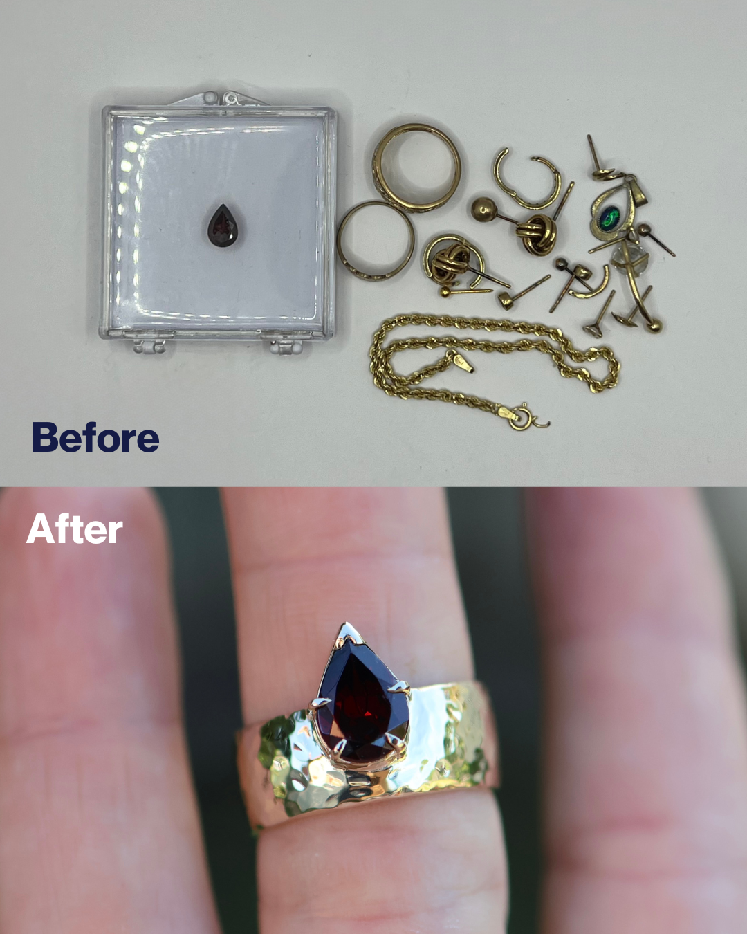 Custom Garnet ring