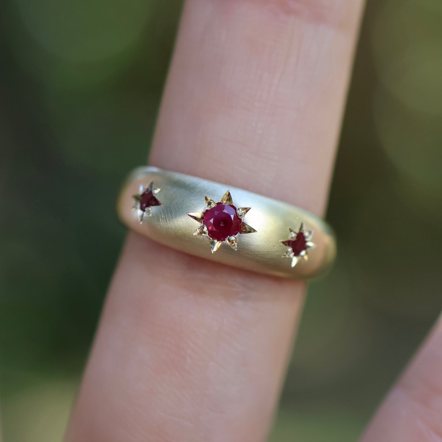 7: Astral Hoard Ring with Rubies|9ct gold| 7/N