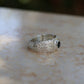 1: Textured Dome Ring with Parti Sapphire| 9.5/S