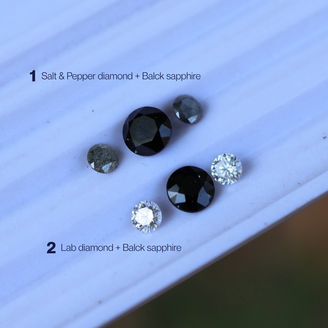 Astral Hoard Ring - Black Sapphire + Diamond -  MADE TO ORDER