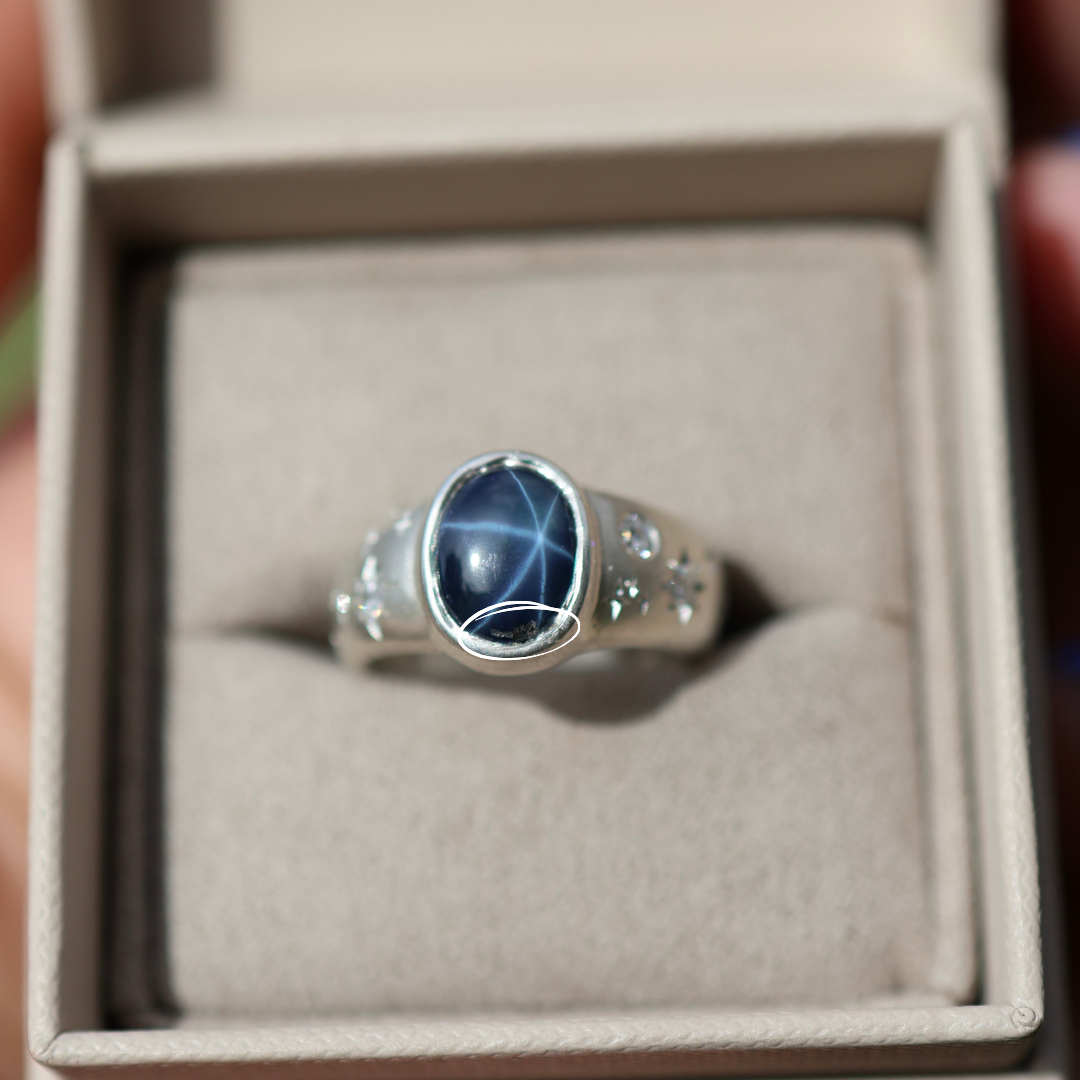 Galaxy Band Ring With Star Sapphire | 5