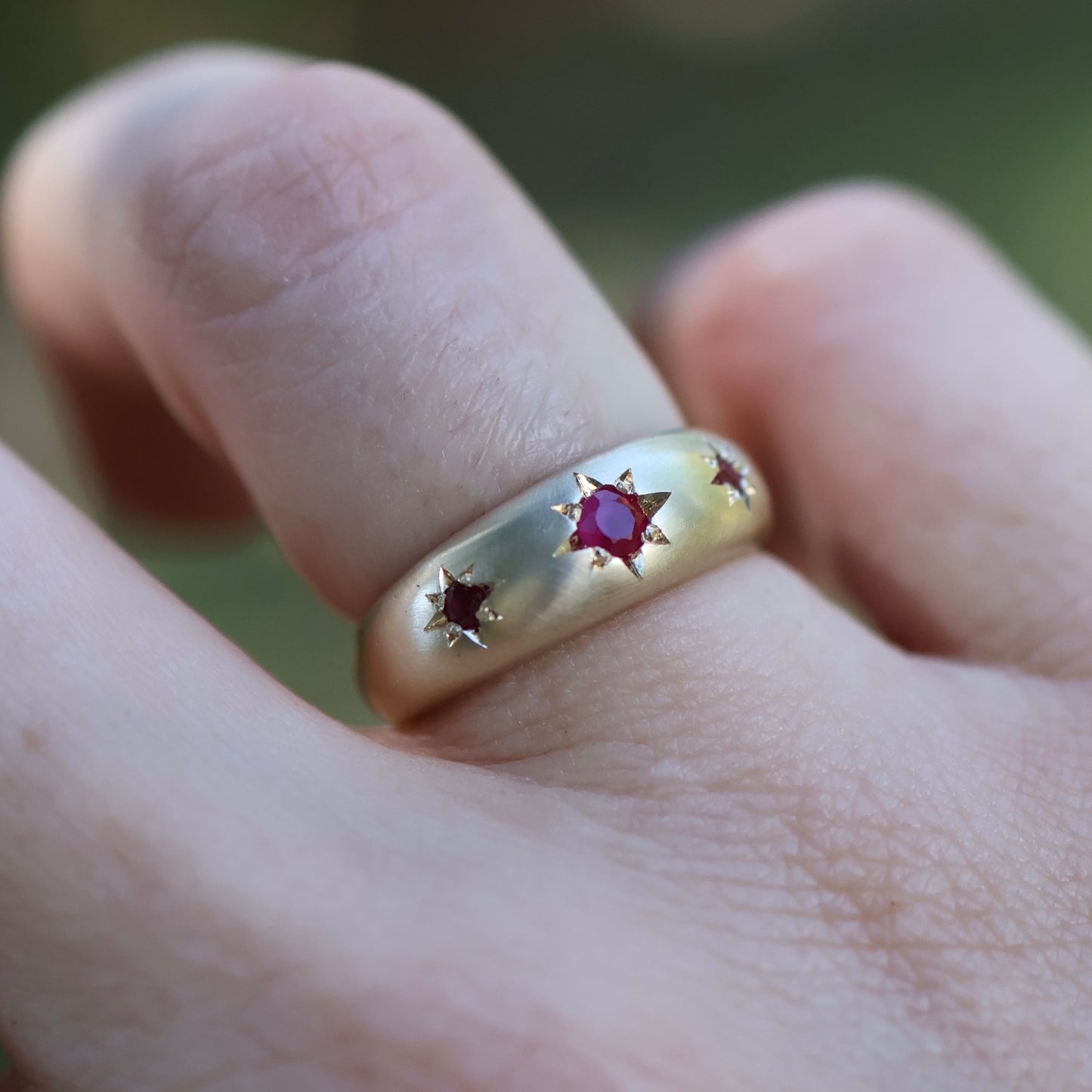 7: Astral Hoard Ring with Rubies|9ct gold| 7/N