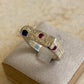Pink & Blue Scatter Sand Signet Ring - READY TO SHIP