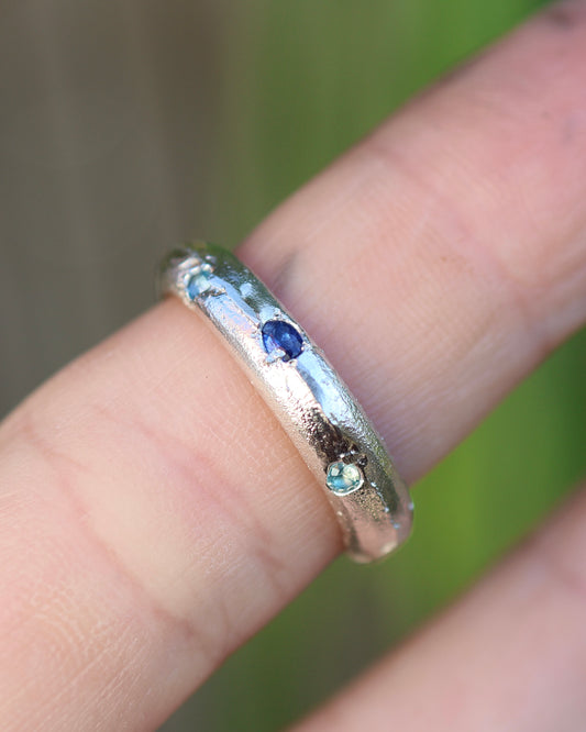 Stacking Ring -  Lab Sapphires - 8