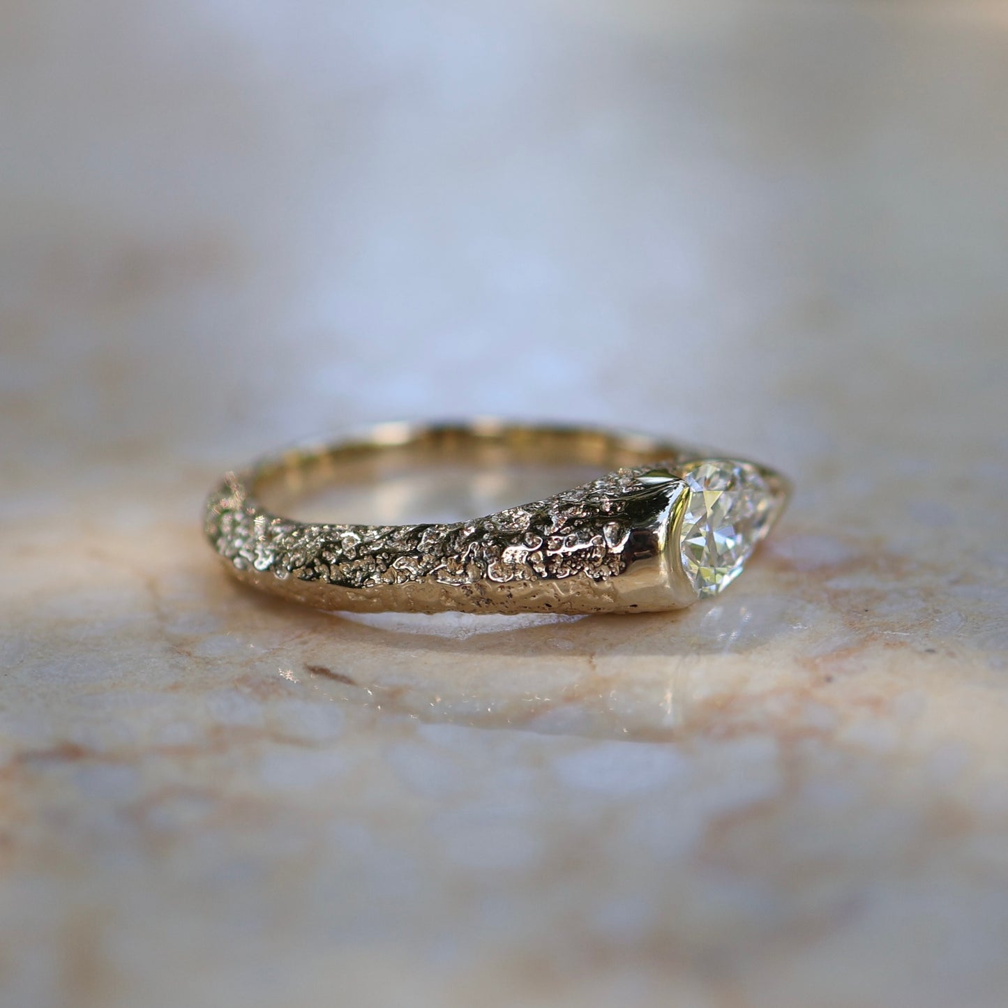 6: Castle Signet with Lab Diamond|9ct gold| 7/N