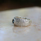 1: Textured Dome Ring with Parti Sapphire| 9.5/S