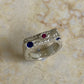 Pink & Blue Scatter Sand Signet Ring - READY TO SHIP