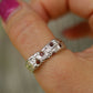 Orange Sapphire Square Sand Signet Ring - 10.5
