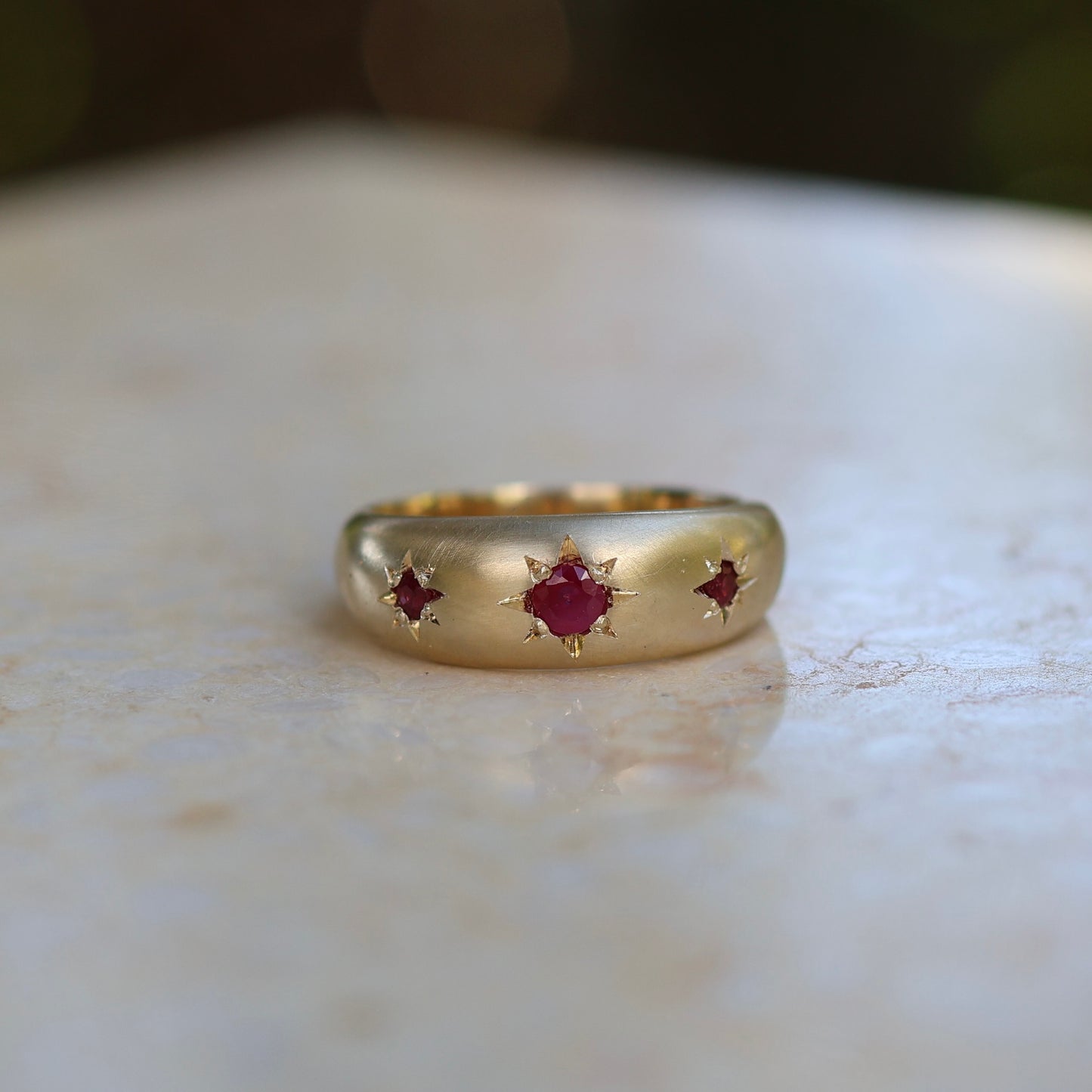 7: Astral Hoard Ring with Rubies|9ct gold| 7/N