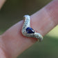3: Wave Ring with Sapphire|Sterling Silver|5.5/K