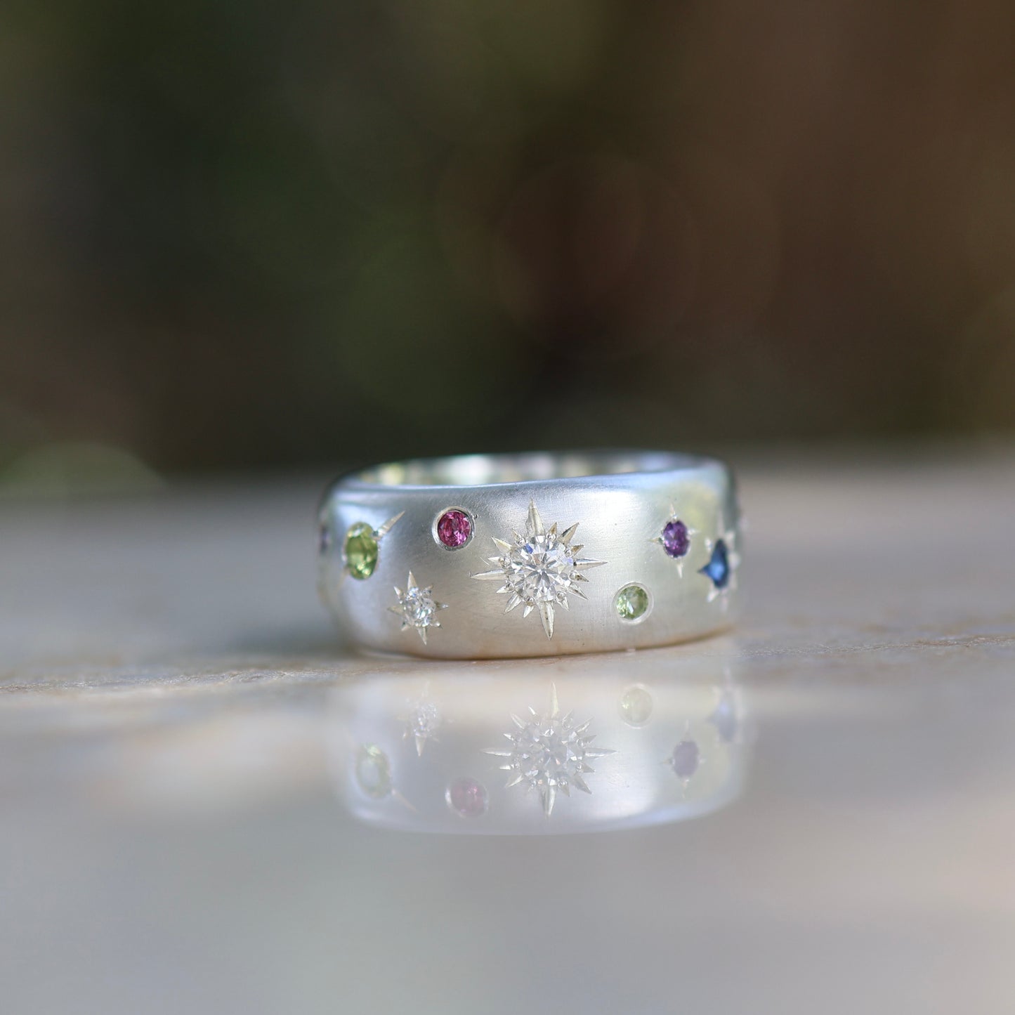5: Galaxy Band with Mixed stones|Sterling Silver|9.5/S