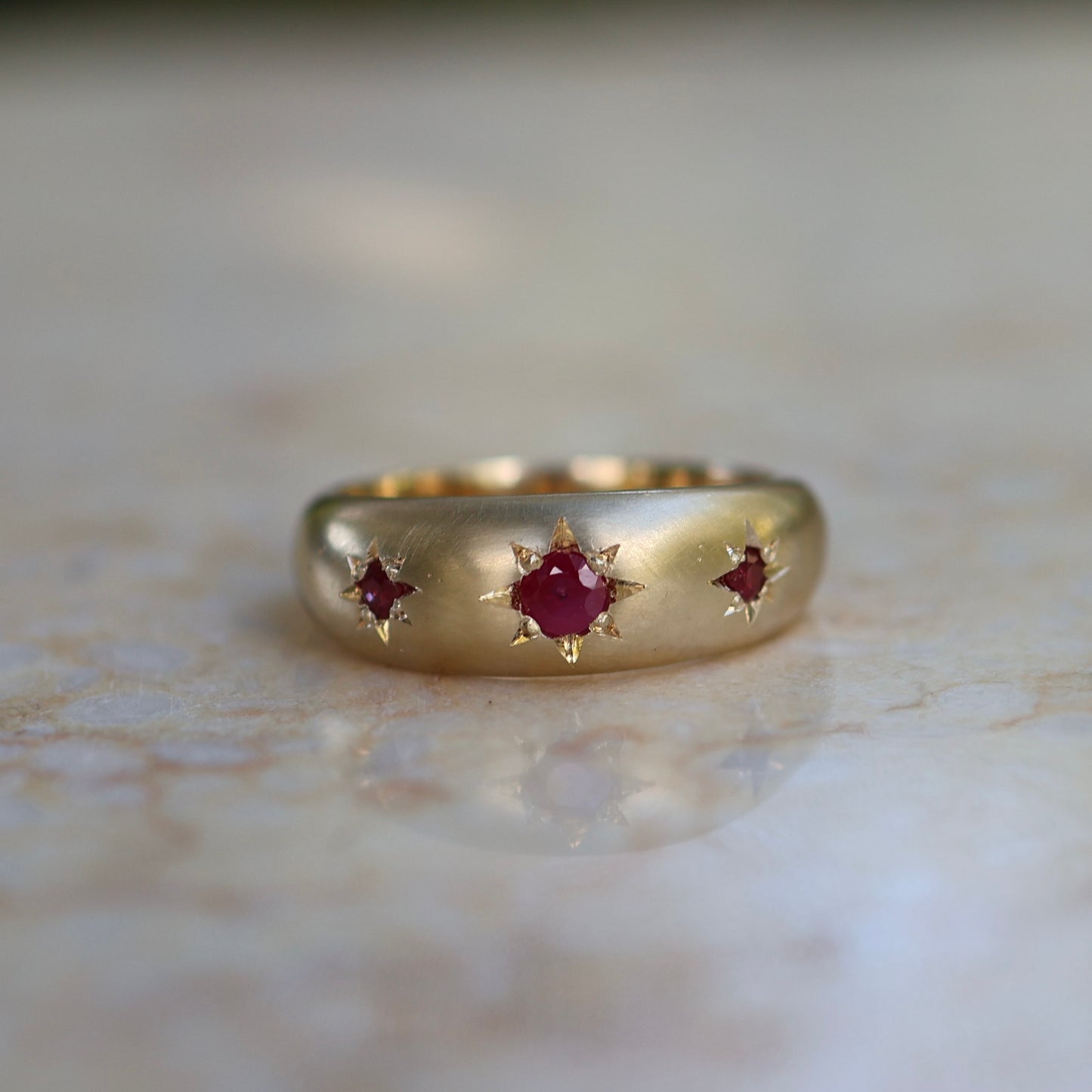 7: Astral Hoard Ring with Rubies|9ct gold| 7/N
