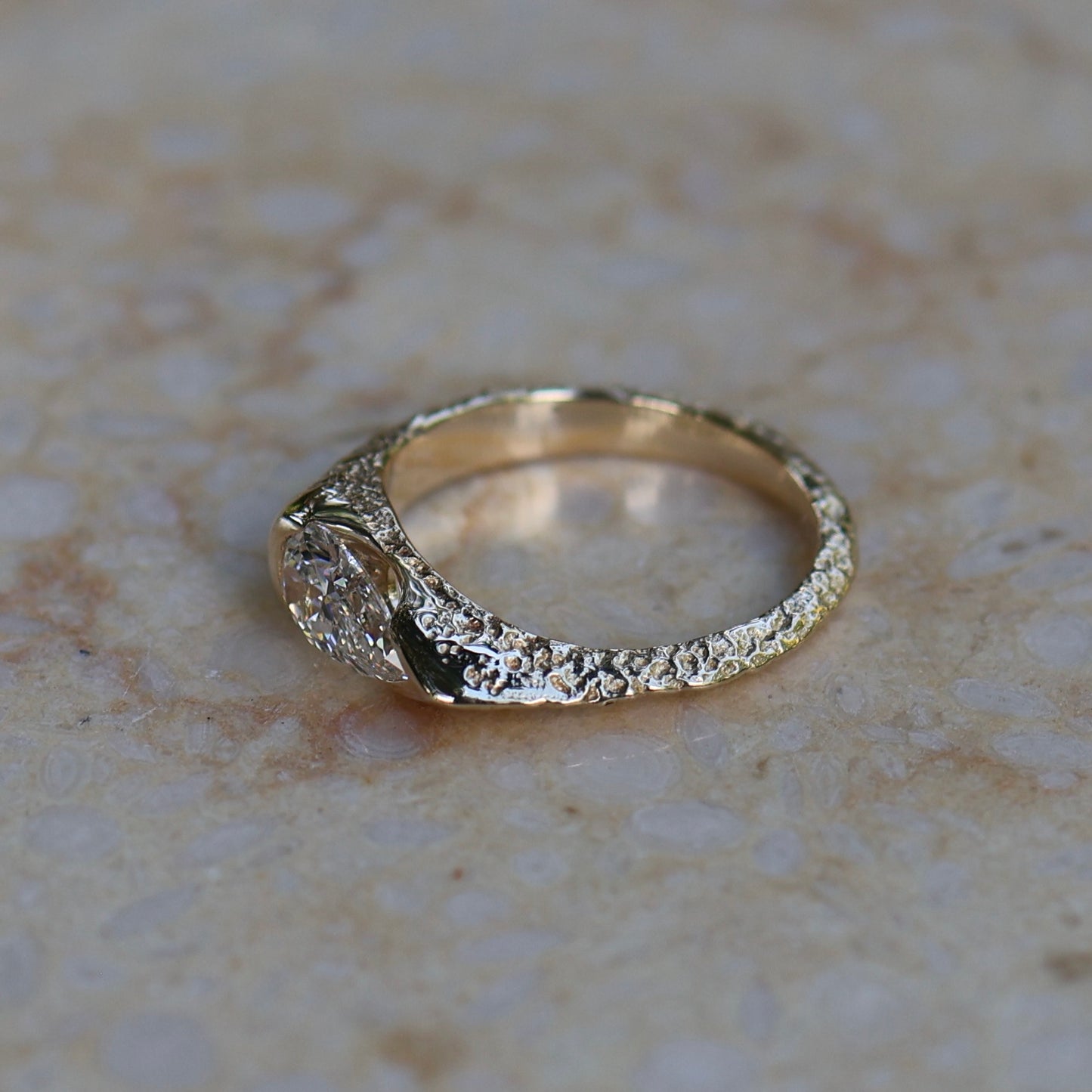 6: Castle Signet with Lab Diamond|9ct gold| 7/N