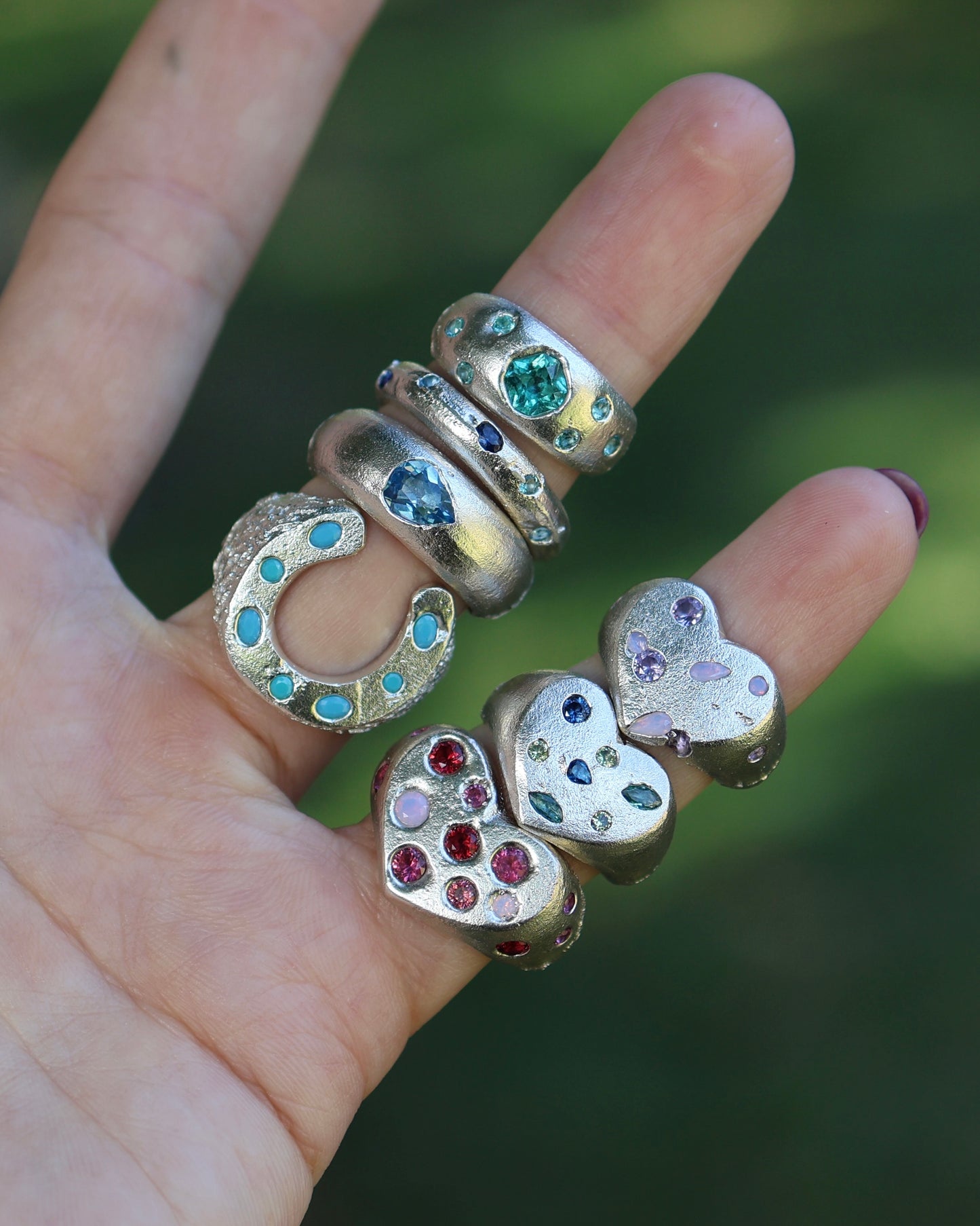 Stacking Ring -  Lab Sapphires - 8