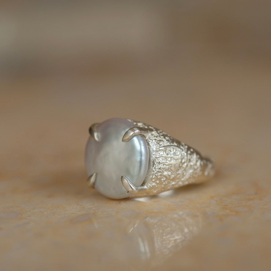 Pearl Signet Ring - MADE TO ORDER