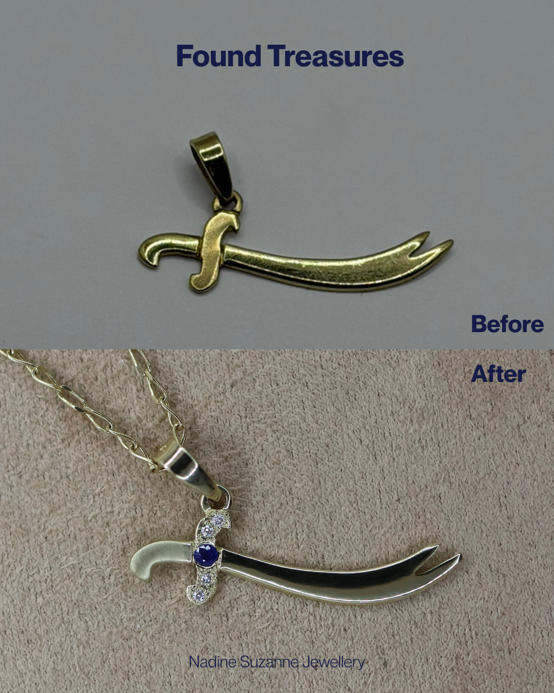 Sword Pendant|9ct gold|Chain