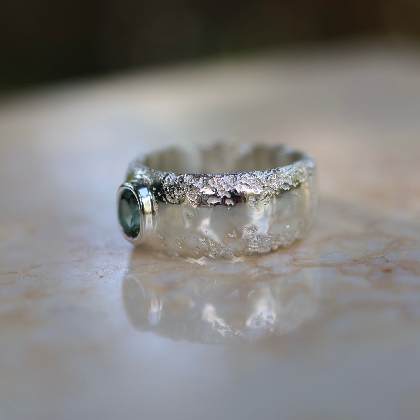 2: Sand Band with Sapphire|Sterling Silver|10/T