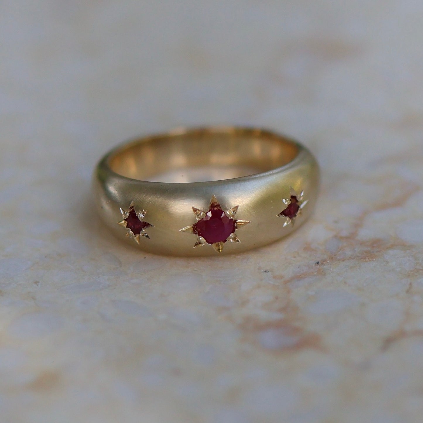 7: Astral Hoard Ring with Rubies|9ct gold| 7/N