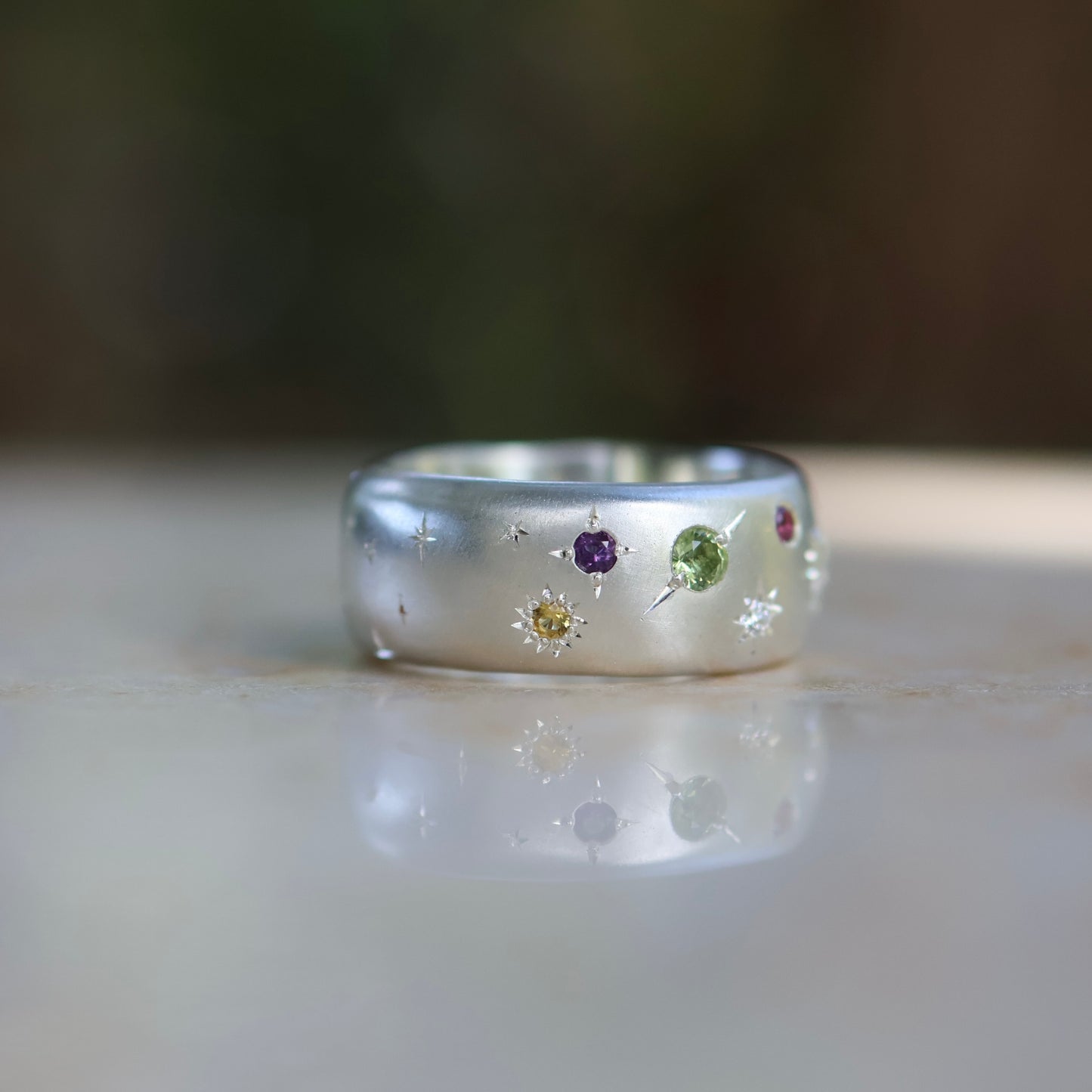 5: Galaxy Band with Mixed stones|Sterling Silver|9.5/S
