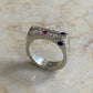 Pink & Blue Scatter Sand Signet Ring - READY TO SHIP