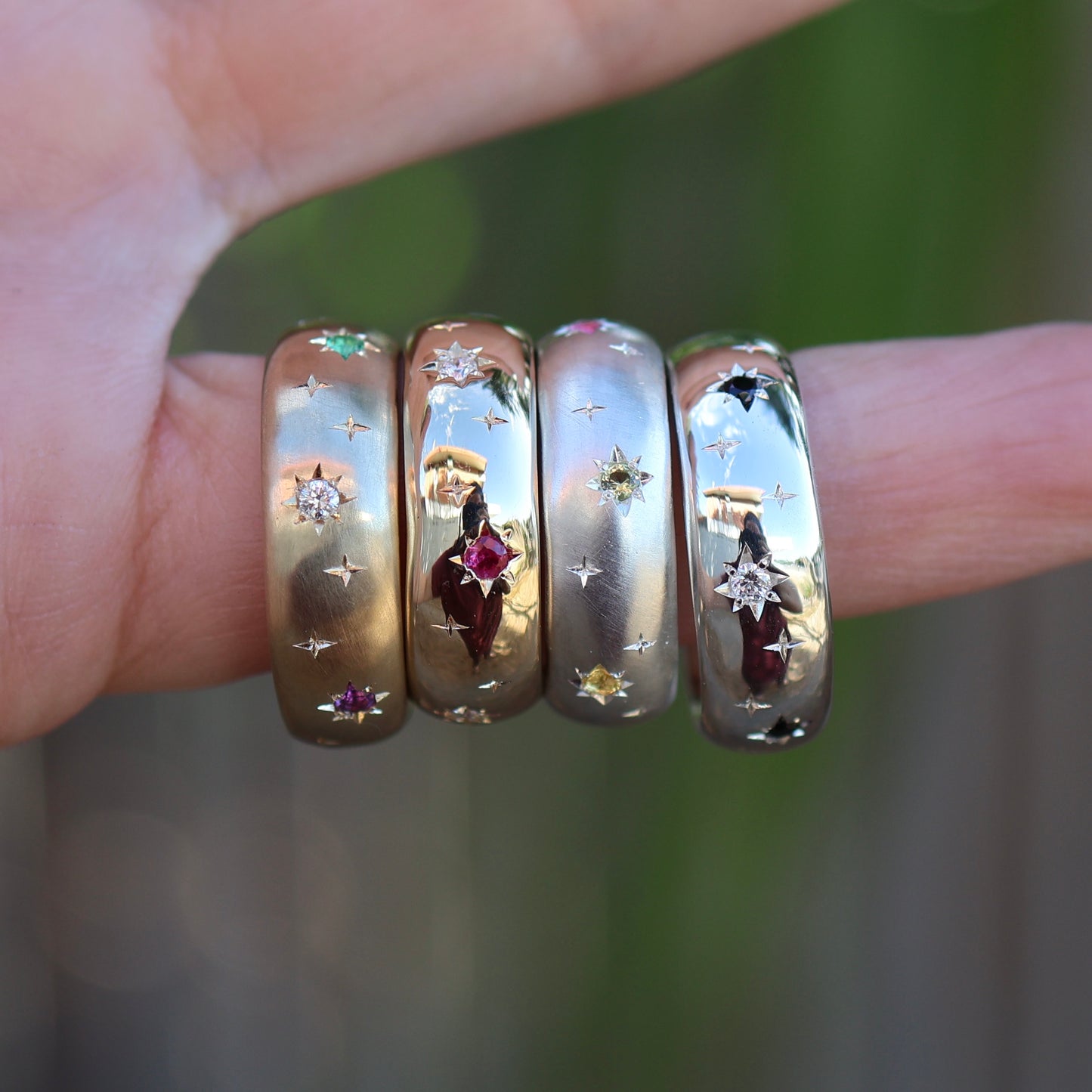 Scattered Galaxy Band Ring