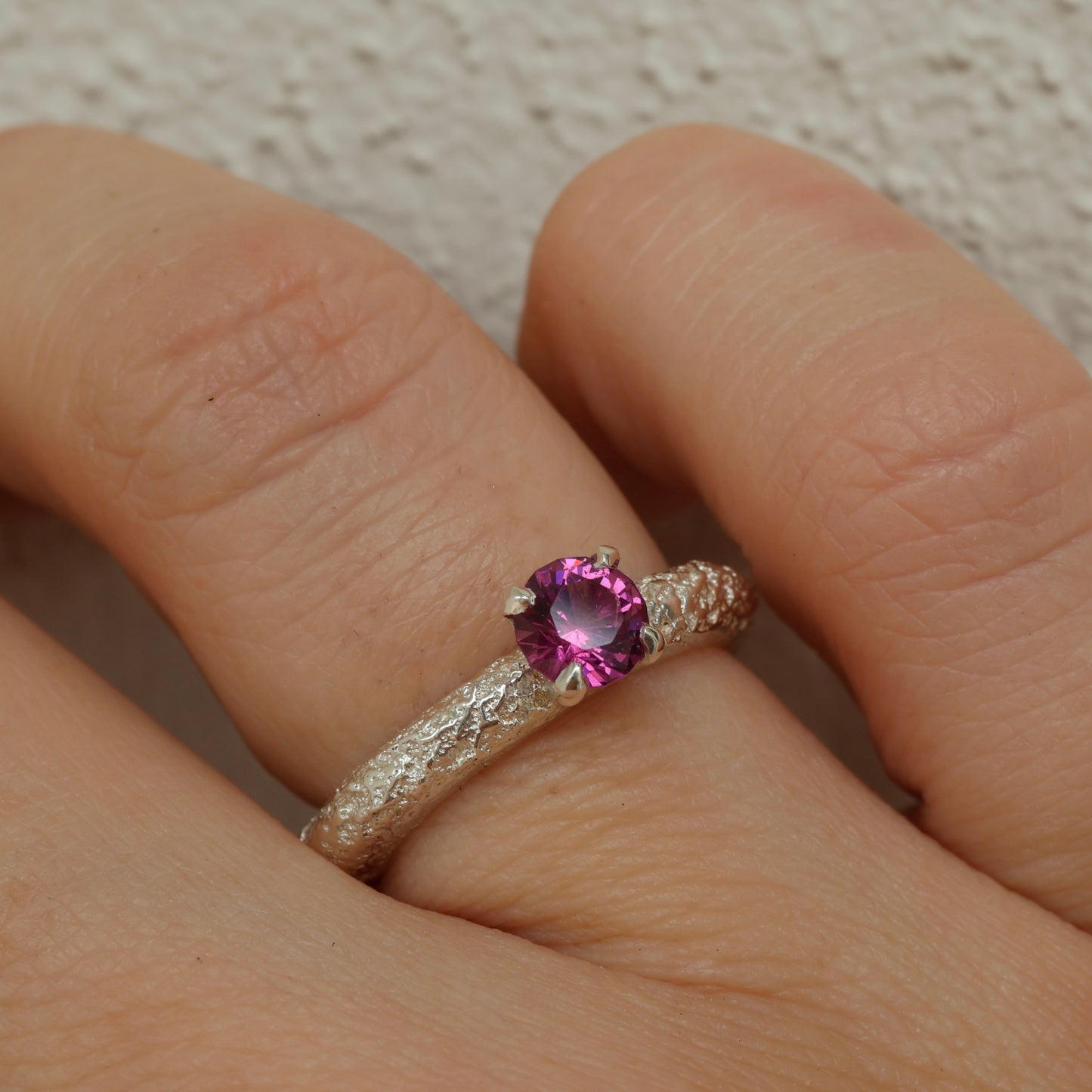 Garnet Solitair Ring - READY TO SHIP