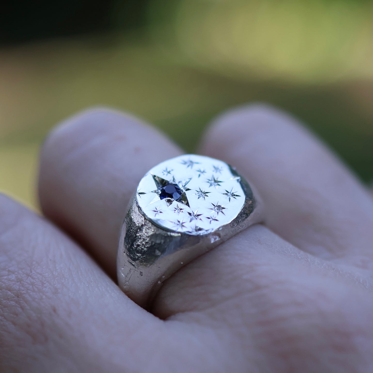 Starry night signet ring