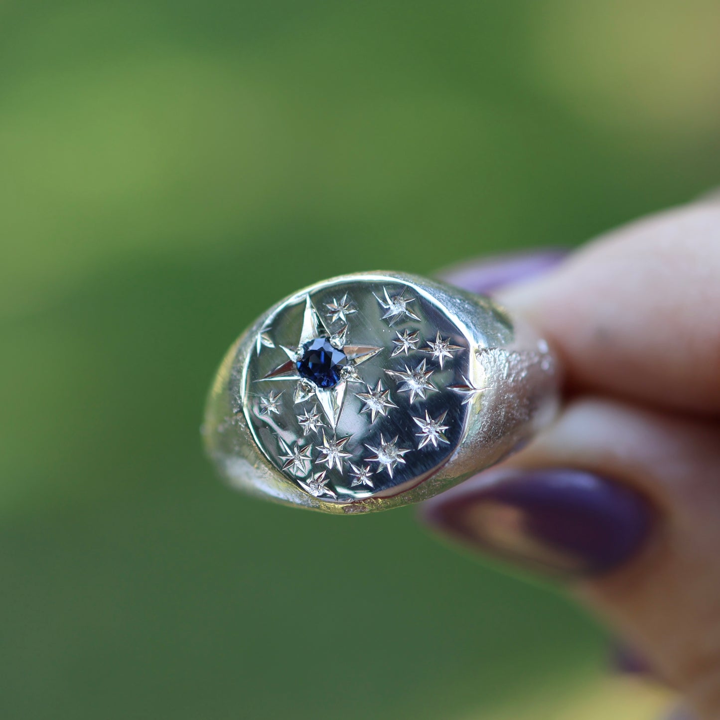 Starry night signet ring
