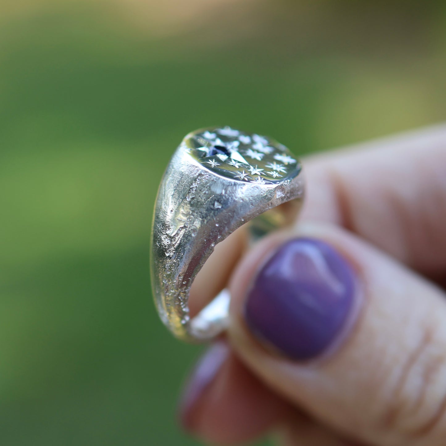 Starry night signet ring