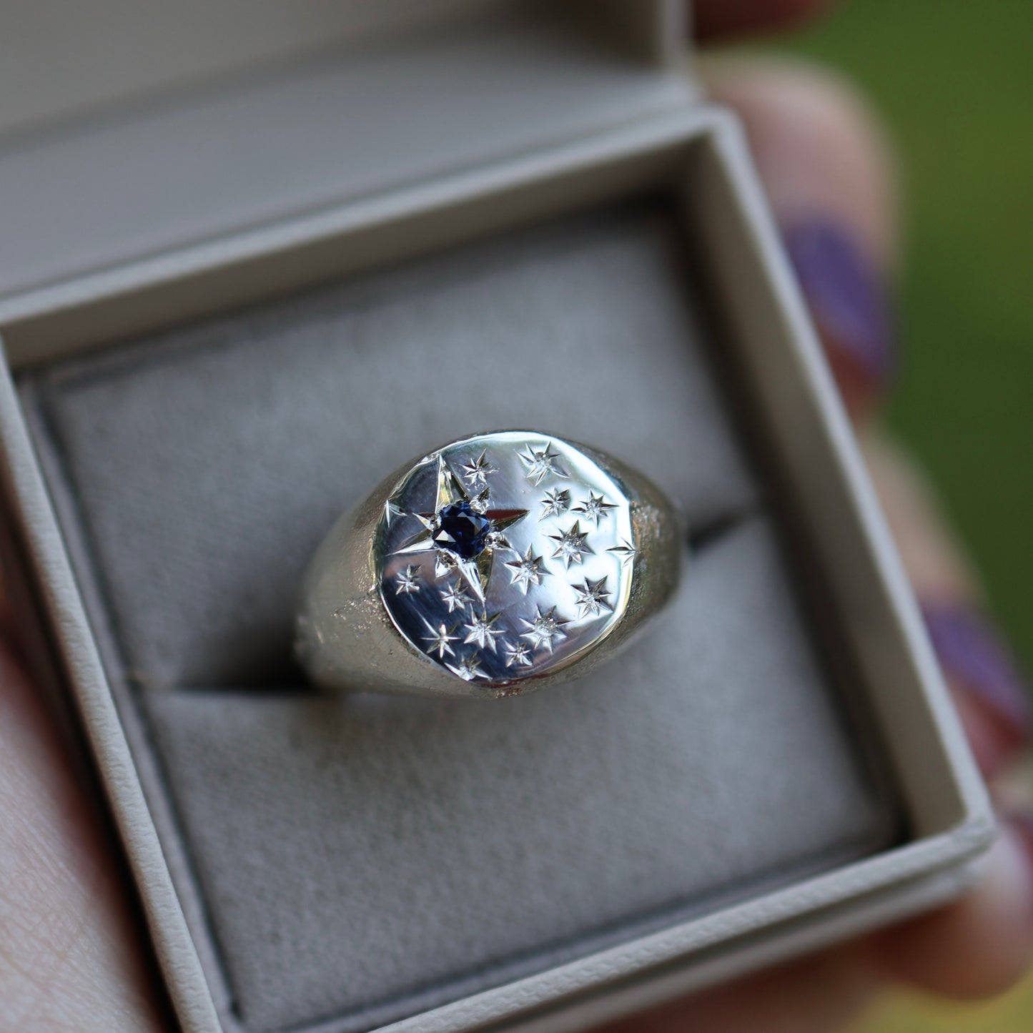 Starry night signet ring