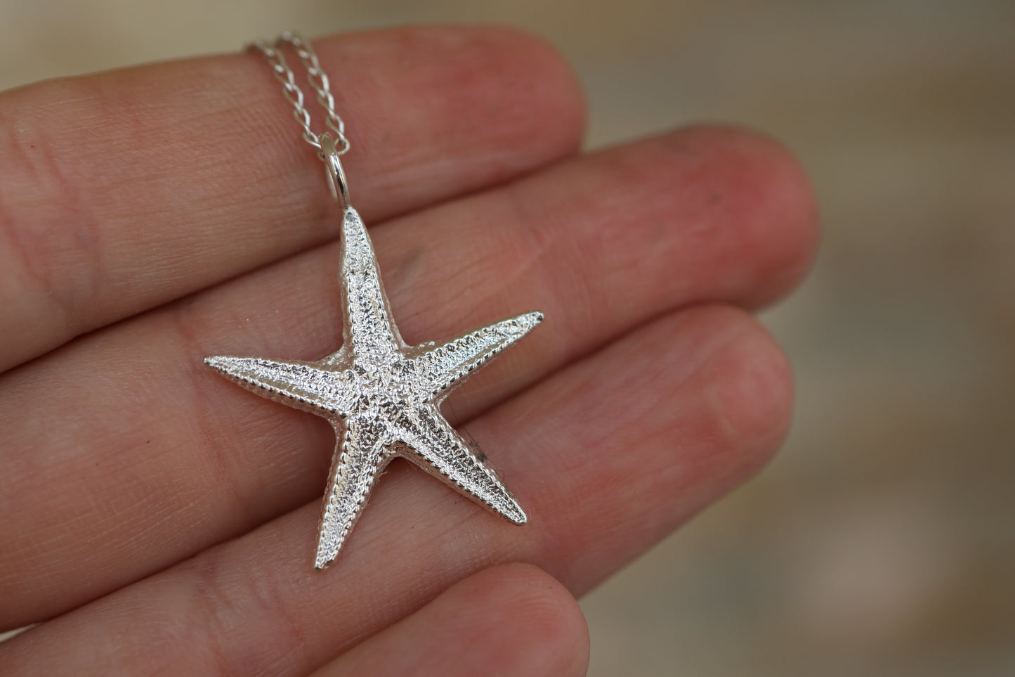 Sterling Silver Star Fish Pendant - READY TO SHIP