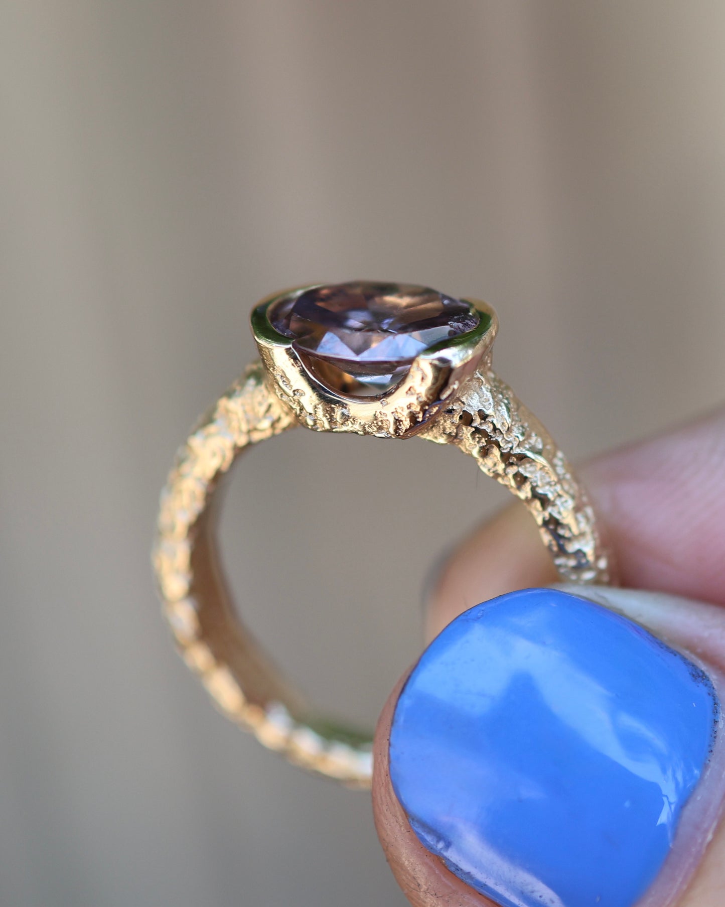 Castle Ring - ZIRCON - 9ct GOLD - READY TO SHIP- 8.25